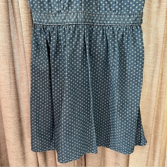 Mossimo Chambray Denim Spaghetti Strap Fit & Flare Circle Print Dress Medium - Picture 7 of 14